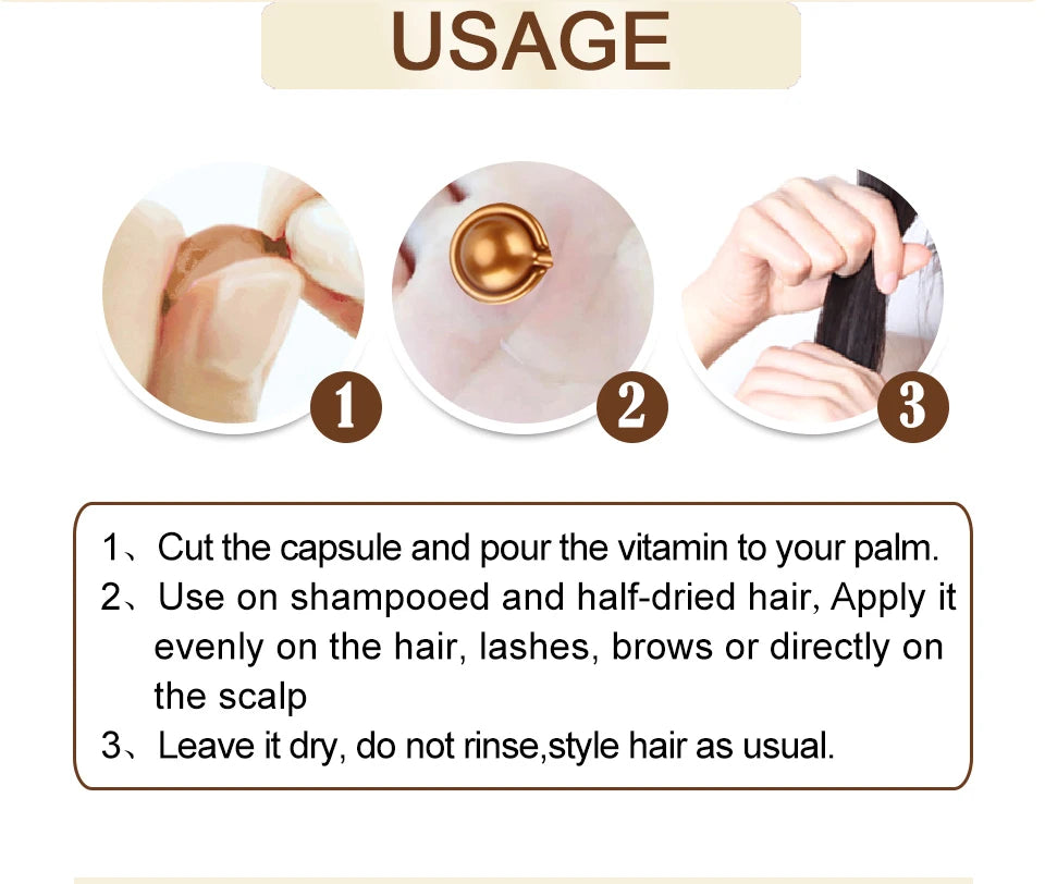 Sevich 2PCS/Set Ginger Hair Growth Capsules Vitamin Oil For Hair Loss Repair Treatment Damaged Hair Black Hair Serum