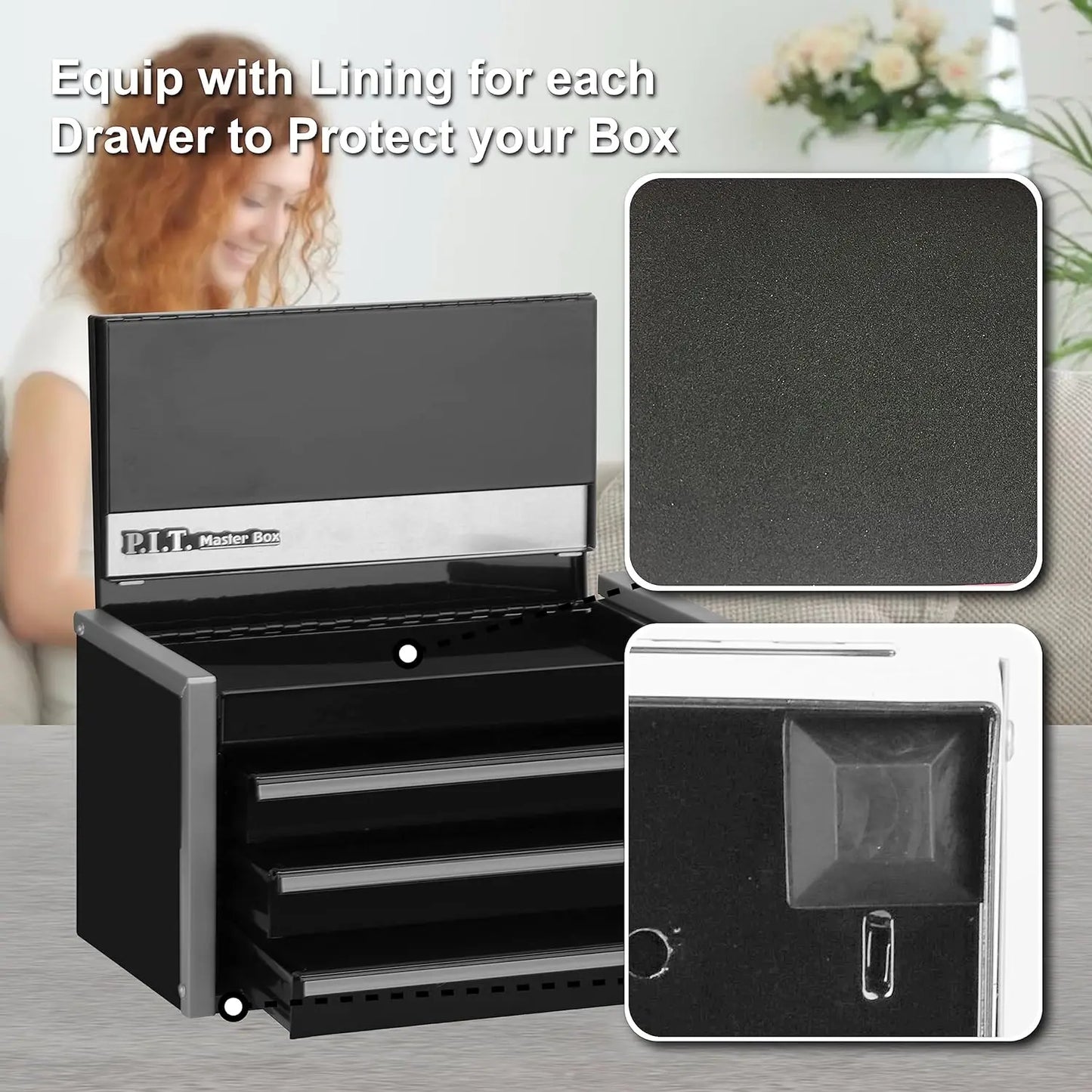 P.I.T. Mini Portable Steel Tool Box Magnetic Tab Locking