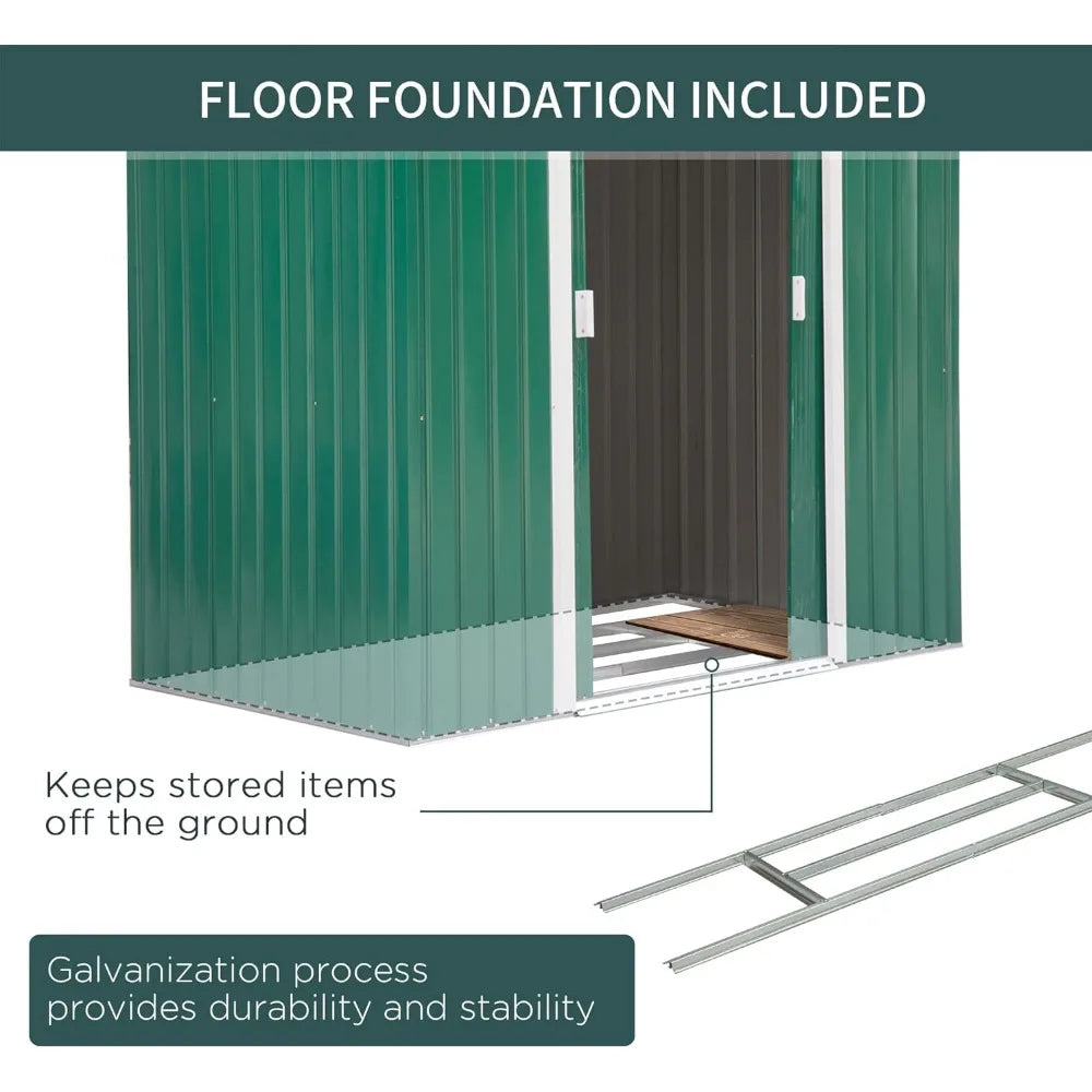 7' x 4' Outdoor Storage Shed with Foundation