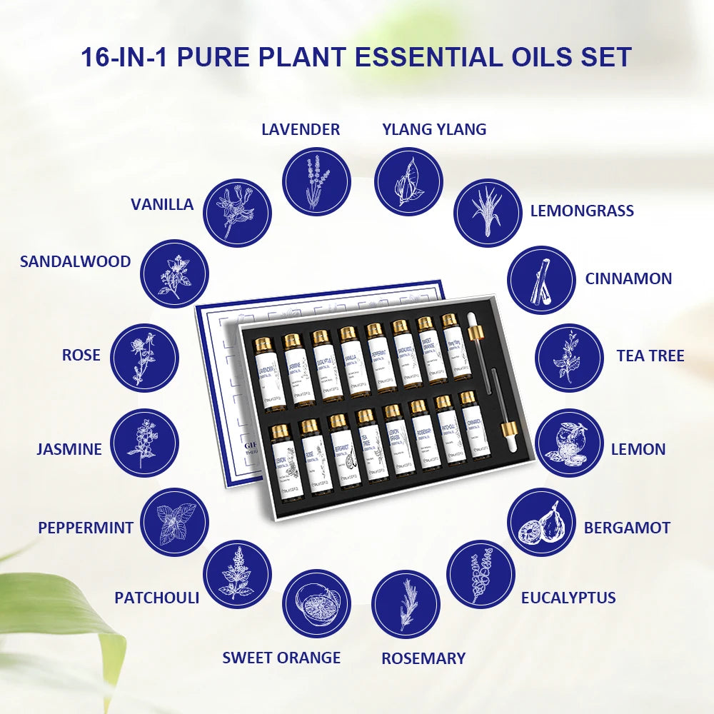 HIQILI 16 PCS 10ML Essential Oils Set