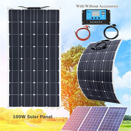 Flexible solar panel kit complete