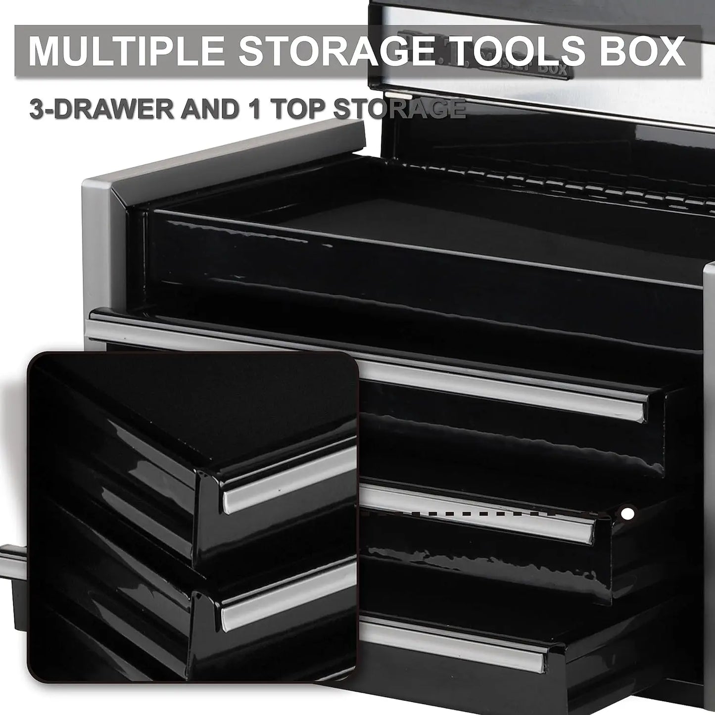 P.I.T. Mini Portable Steel Tool Box Magnetic Tab Locking