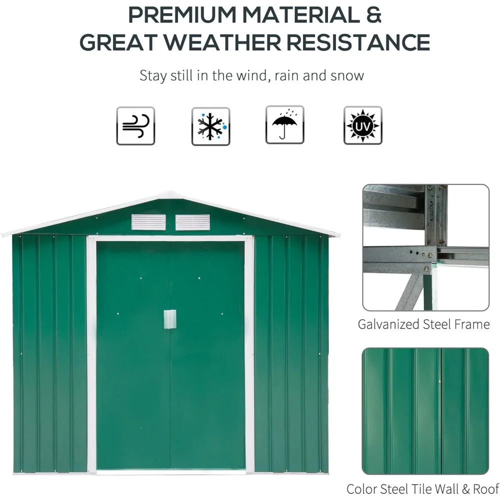 7' x 4' Outdoor Storage Shed with Foundation