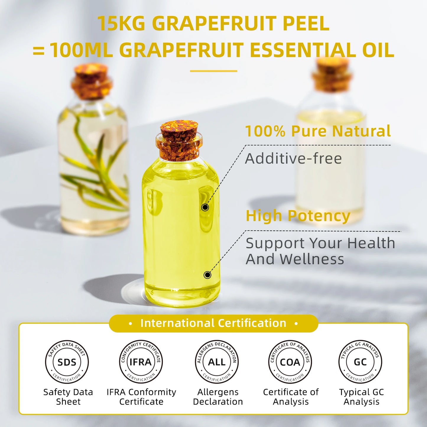 HIQILI 100ML Grapefruit Essential Oils,100% Pure Nature