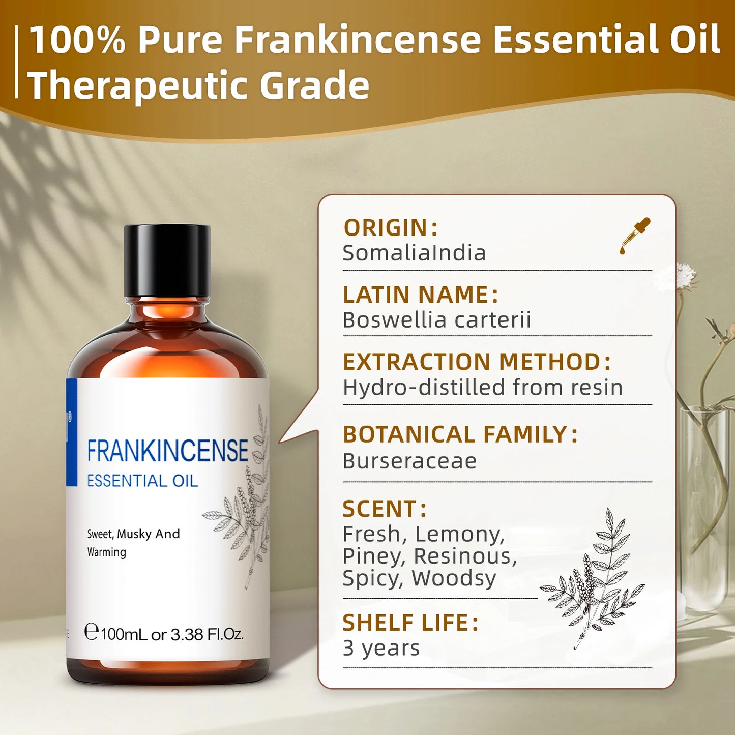 Frankincense Essential Oils,100% Pure Nature