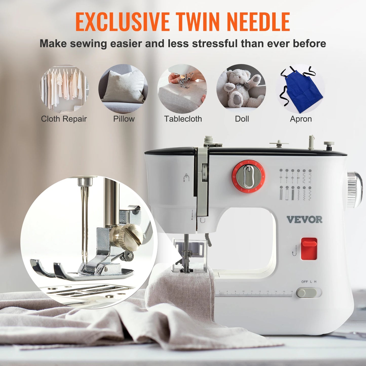 Sewing Machine Portable Dual Speed