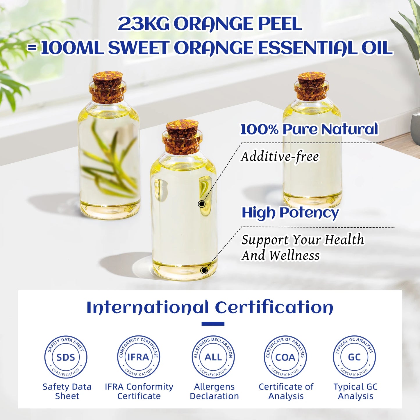 HIQILI 100ML Sweet Orange Essential Oils 100% Pure Nature