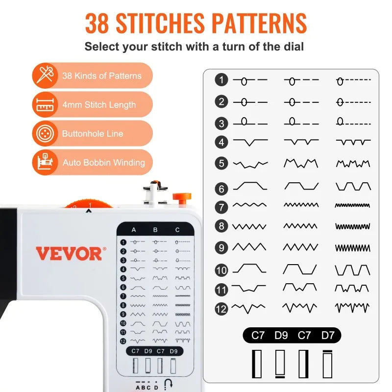 Sewing Machine 38 Stitches Extension