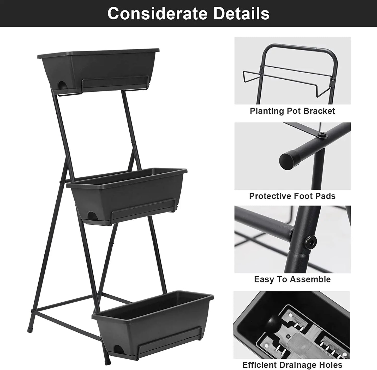 Vertical Raised Garden Bed 3 or 4 Tiers Planter Box