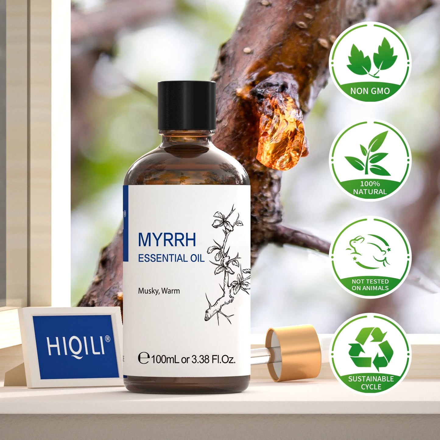 HIQILI 100ML Myrrh Essential Oils,100% Pure Nature