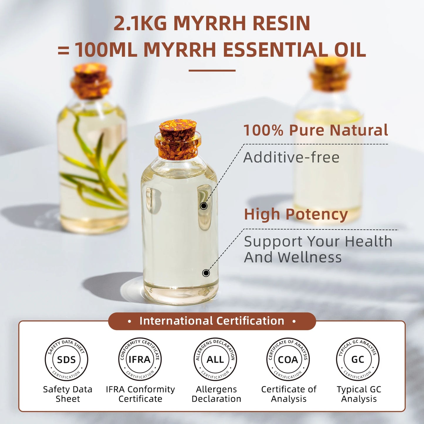 HIQILI 100ML Myrrh Essential Oils,100% Pure Nature